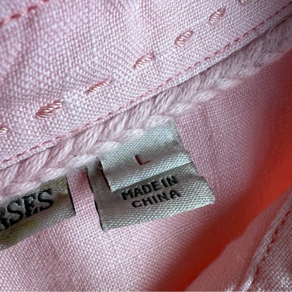 Holding Horses x Anthropologie Light Peach Linen Button-Up Size L - Picture 10 of 14